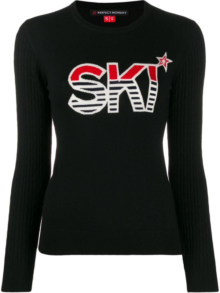 Perfect Moment Ski Intarsia Jumper - Black