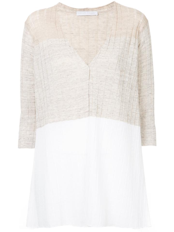 Fabiana Filippi Ribbed Bicolour Cardigan - Brown