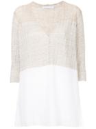 Fabiana Filippi Ribbed Bicolour Cardigan - Brown