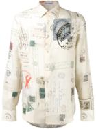 Alexander Mcqueen Letters From India Print Shirt, Men's, Size: 16, Nude/neutrals, Silk/cotton