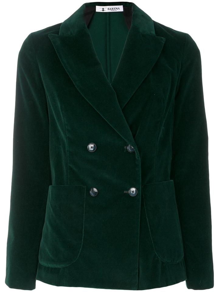 Barena Velvet Double Breasted Blazer - Green