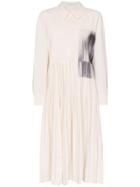 Low Classic Contrast Patch Pleated Shirt Dress - Neutrals