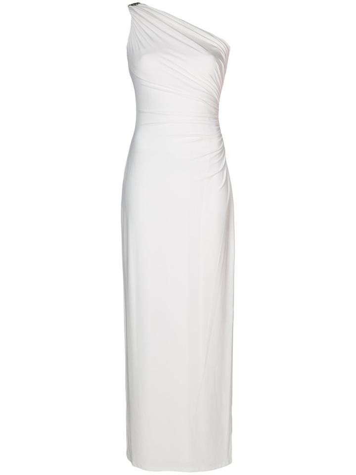 Lauren Ralph Lauren Ruched One Shoulder Dress - White