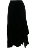 In The Mood For Love Adriana Velur Asymmetric Skirt - Black
