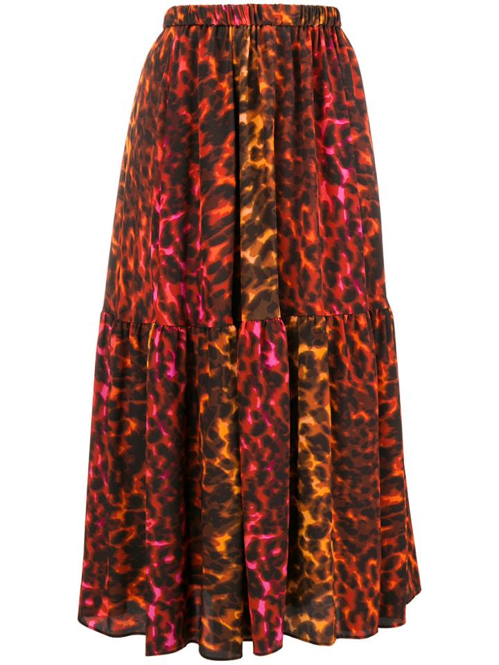 Stella Mccartney Leopard Print Maxi Skirt - Red