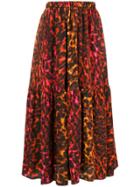 Stella Mccartney Leopard Print Maxi Skirt - Red