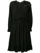 Closed Gathered Waist Dress - Black