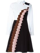 Vivetta Embroidered Longsleeved Collar Dress, Women's, Size: 40, Black, Polyester/spandex/elastane/virgin Wool
