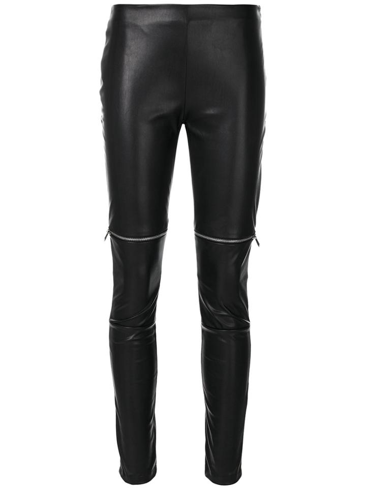 Amen Skinny Zipped Biker Trousers - Black