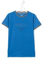 Logo Print T-shirt, Boy's, Size: 14 Yrs, Blue, Armani Junior