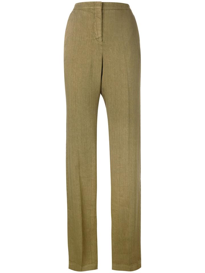 Ql2 - Marianne Trousers - Women - Linen/flax/cupro - 44, Women's, Green, Linen/flax/cupro