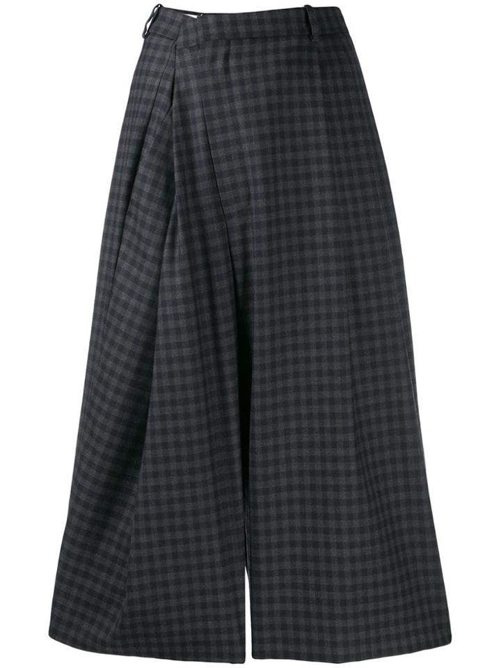 Maison Margiela Checked Wrap Style Trousers - Blue