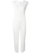 Pleats Please By Issey Miyake Pleated Jumpsuit, Women's, Size: 2, White, Polyester