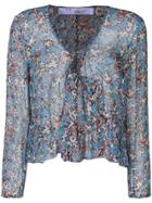 Iro Patterned Ruffle Blouse - Blue