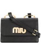 Miu Miu Logo Shoulder Bag - Black