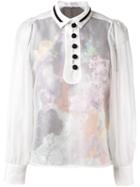 Carven Sheer Buttoned Blouse
