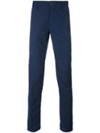 Incotex - Wrinkled Slim Trousers - Men - Linen/flax/wool - 30, Blue, Linen/flax/wool