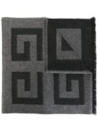 Givenchy Logo Print Scarf, Women's, Grey, Cashmere