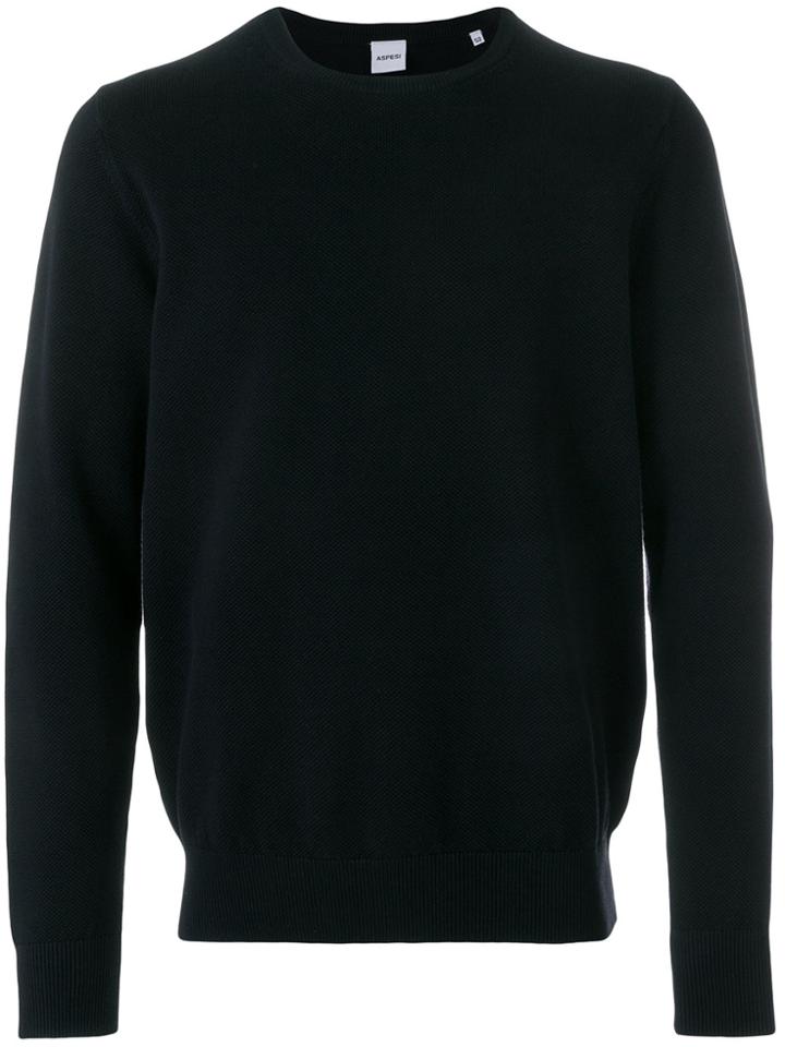 Aspesi Crew Neck Sweater - Black
