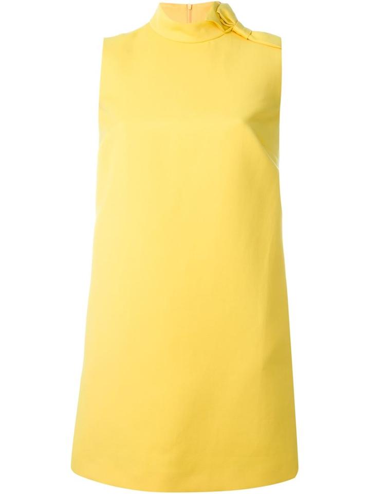 Red Valentino Sleeveless Shift Dress, Women's, Size: 44, Yellow/orange, Cotton/viscose/acetate/polyester