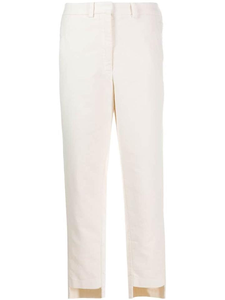 Maison Flaneur High Low Hem Trousers - White