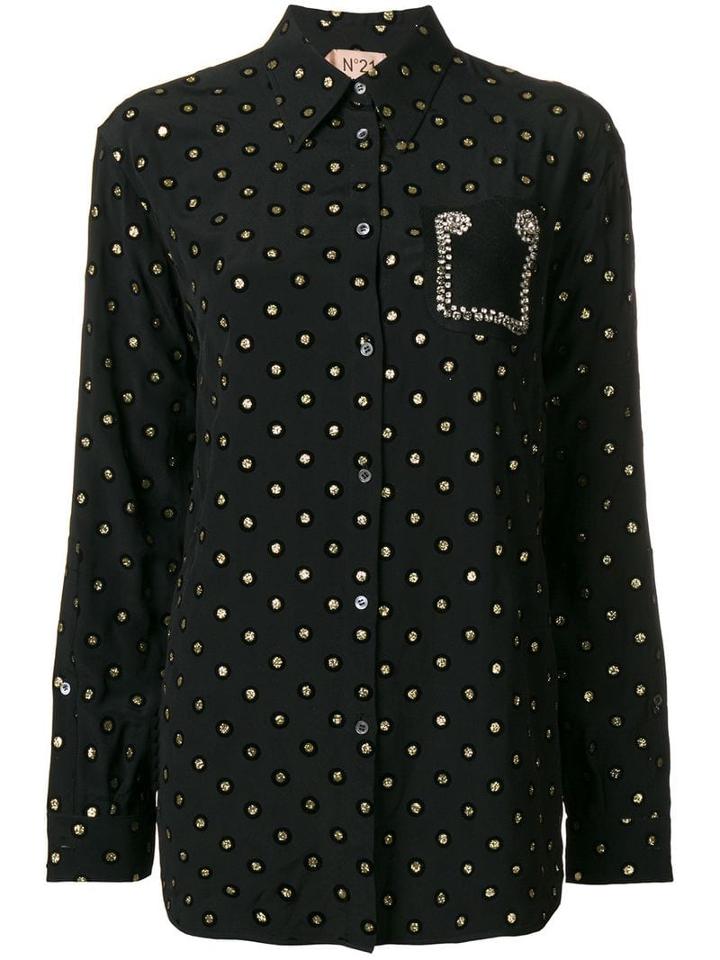 Nº21 Glitter Circles Blouse - Black