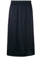 Theory Elasticated Waistband Midi Skirt - Blue