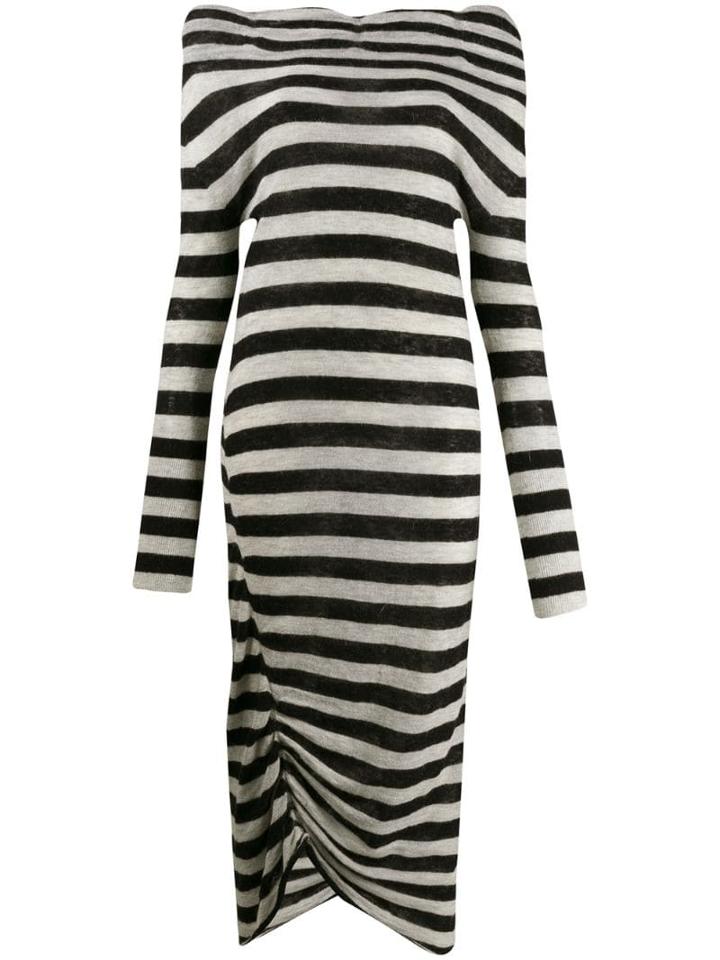 Patrizia Pepe Striped Sweater Dress - Black