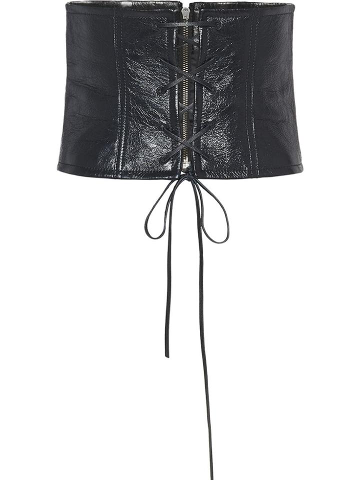 Miu Miu Nappa Calf Leather Bustier - Black