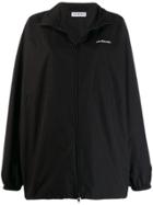 Balenciaga Logo Print Zip-up Jacket - Black