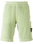 Stone Island Side Pocket Sweatshorts, Men's, Size: Small, Green, Cotton
