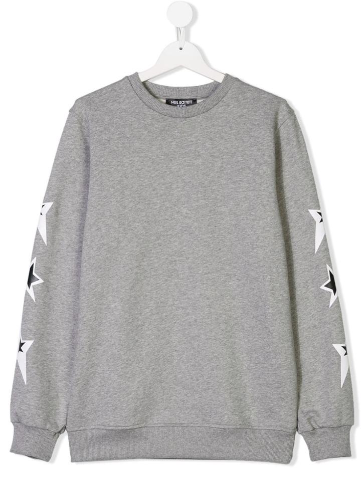 Neil Barrett Kids Teen Star Print Sweatshirt - Grey