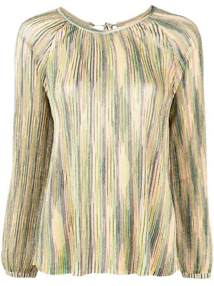 M Missoni Longsleeved Loose Blouse - Green