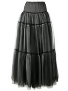 Twin-set - Tiered Tulle Skirt - Women - Polyamide/polyester - 40, Black, Polyamide/polyester