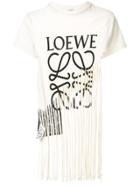Loewe Logo Fringed T-shirt - Nude & Neutrals