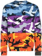 Valentino Camouflage Print Cotton Blend Sweatshirt - Multicolour