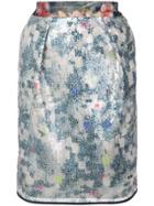 Harvey Faircloth Floral Sequin Skirt - Blue