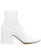 Mm6 Maison Margiela Flare-heel Ankle Boots - White