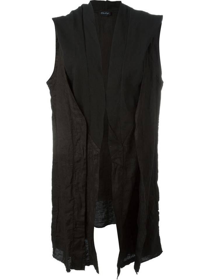 Andrea Ya Aqov Hooded Vest, Women's, Size: M, Black, Cotton/linen/flax