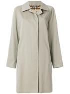 Burberry Long Sleeved Button Trench - Nude & Neutrals