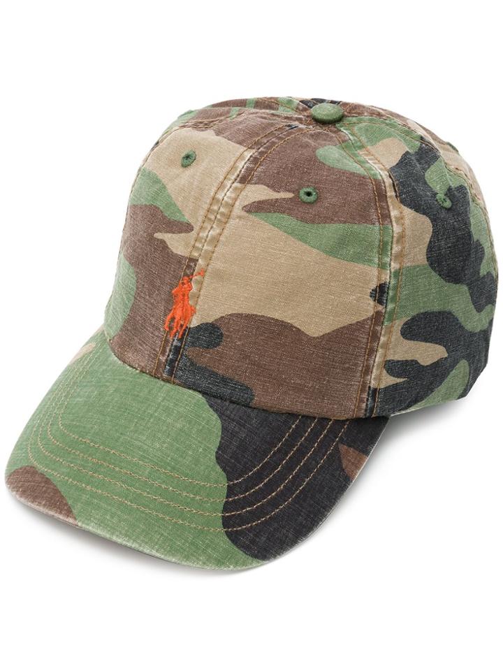 Ralph Lauren Camouflage Print Baseball Cap - Green