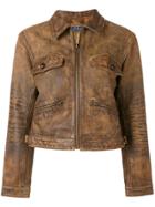 Polo Ralph Lauren Zipped Leather Jacket - Brown