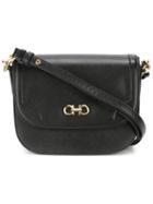 Salvatore Ferragamo Double Gancio Shoulder Bag, Women's, Black