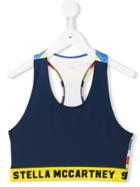 Stella Mccartney Kids Stripe Logo Crop Top - Blue