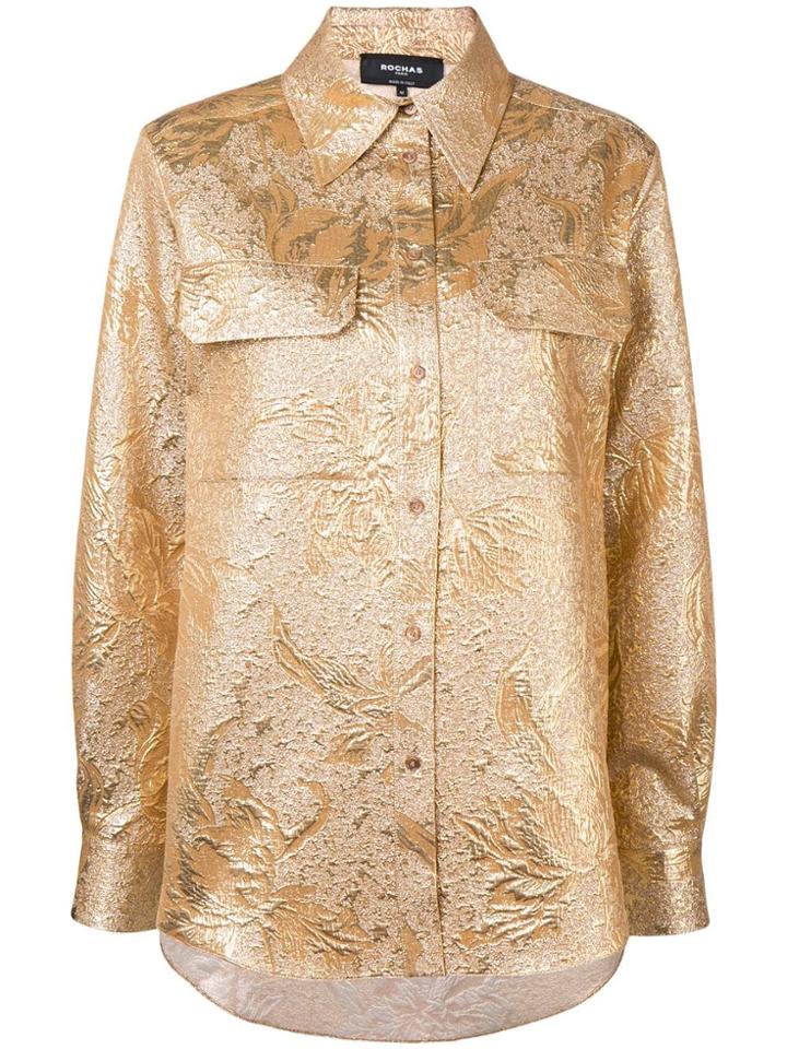 Rochas Brocade Shirt - Gold