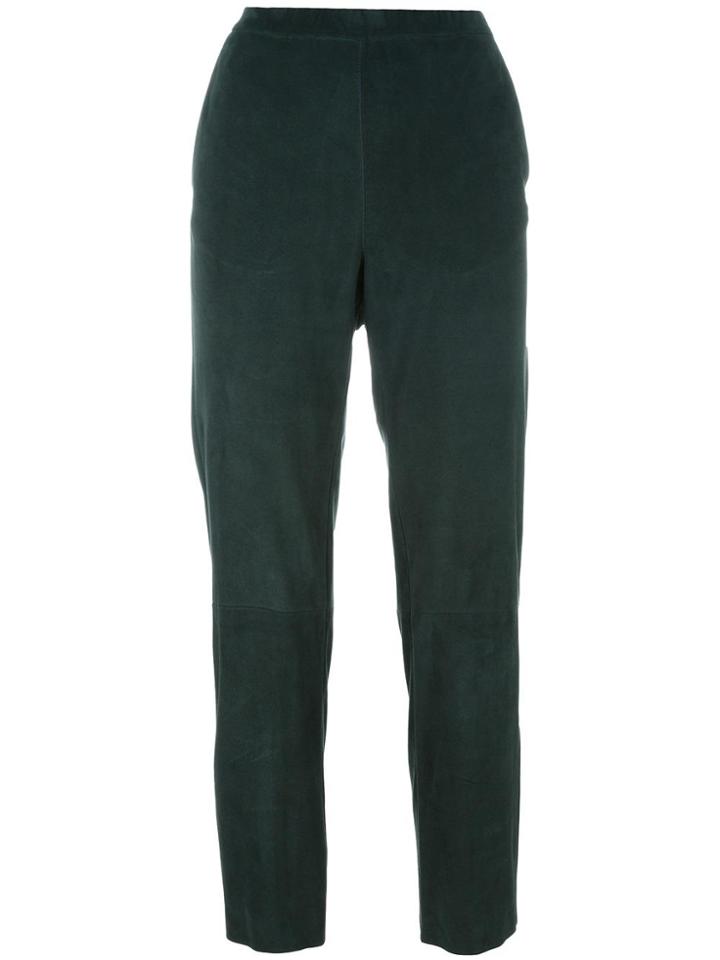 Drome Elasticated Waistband Cropped Trousers - Green