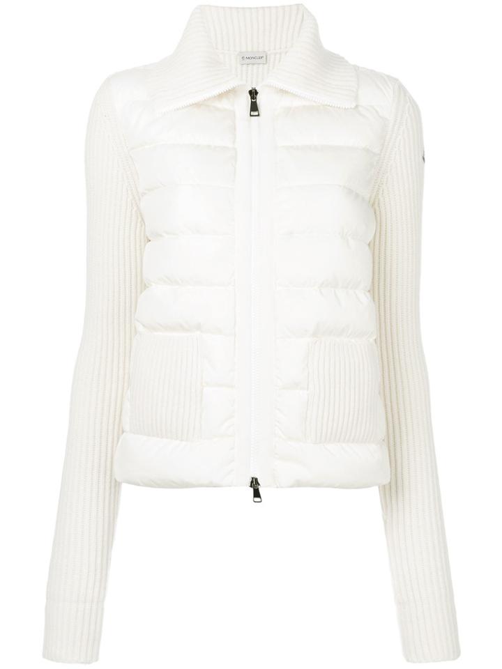 Moncler Ribbed Detail Padded Jacket - White