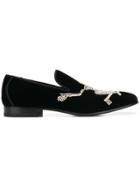 Alexander Mcqueen Dancing Skeleton Loafers - Black