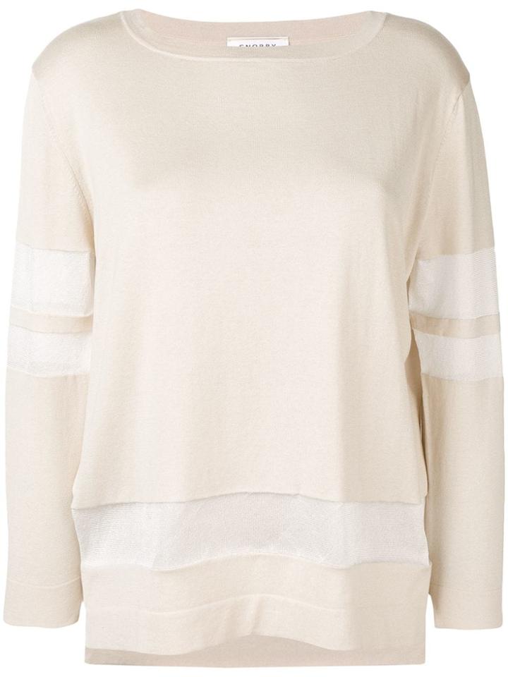 Snobby Sheep Mesh Panel Blouse - Neutrals