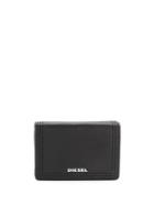 Diesel Small Tri-fold Wallet In Leather - Black